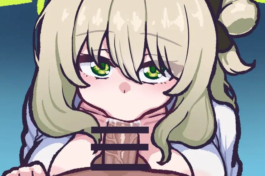 Image breasts,female,highres,large_breasts,light-skinned_female,long_hair,simple_background,1boy,male,oral,penis,sidelocks,straight,blue_archive,blue_background,fellatio,dark-skinned_male,interracial,eyelashes,blonde_hair,green_eyes,pov,hair_between_eyes,hair_bun,nonomi_(blue_archive),panatisia