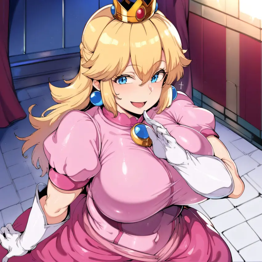 Image 1girls,big_breasts,breasts,clothing,female,female_only,large_breasts,nipples,smile,solo,standing,sweat,thick_thighs,thighs,ai_generated,huge_breasts,busty,curvy,curvy_body,curvy_female,curvy_figure,indoors,mario_(series),nintendo,alternate_breast_size,curvaceous,sweating,sweaty,sweaty_body,princess_peach,sweaty_breasts,venus_body,castle12