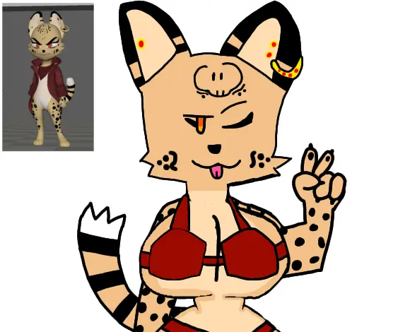 Image 1girls,big_breasts,breasts,female,female_only,pussy,bikini,furry,tongue,big_thighs,furry_only,blinking,serval,billie_bust_up,elaine_corso_(billie_bust_up)