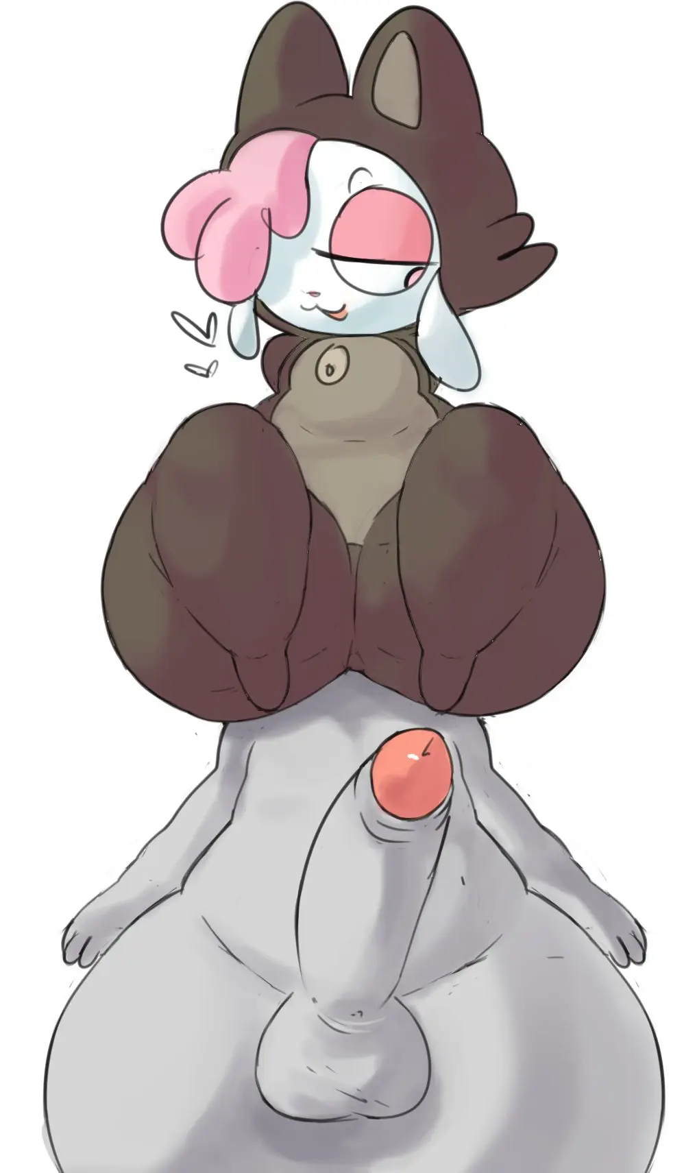 Image clothing,female,hi_res,human,male,penis,ass,bedroom_eyes,big_butt,seductive,thick_thighs,duo,balls,hair,size_difference,pink_hair,canid,canine,canis,genitals,mammal,wolf,narrowed_eyes,sitting_on_another,bovid,heart_symbol,caprine,sheep,costume,facesitting,hair_over_eye,one_eye_obstructed,anon,chikn_nuggit,cofi_(chikn_nuggit),fursuit,elchilenito,furry_wearing_fursuit