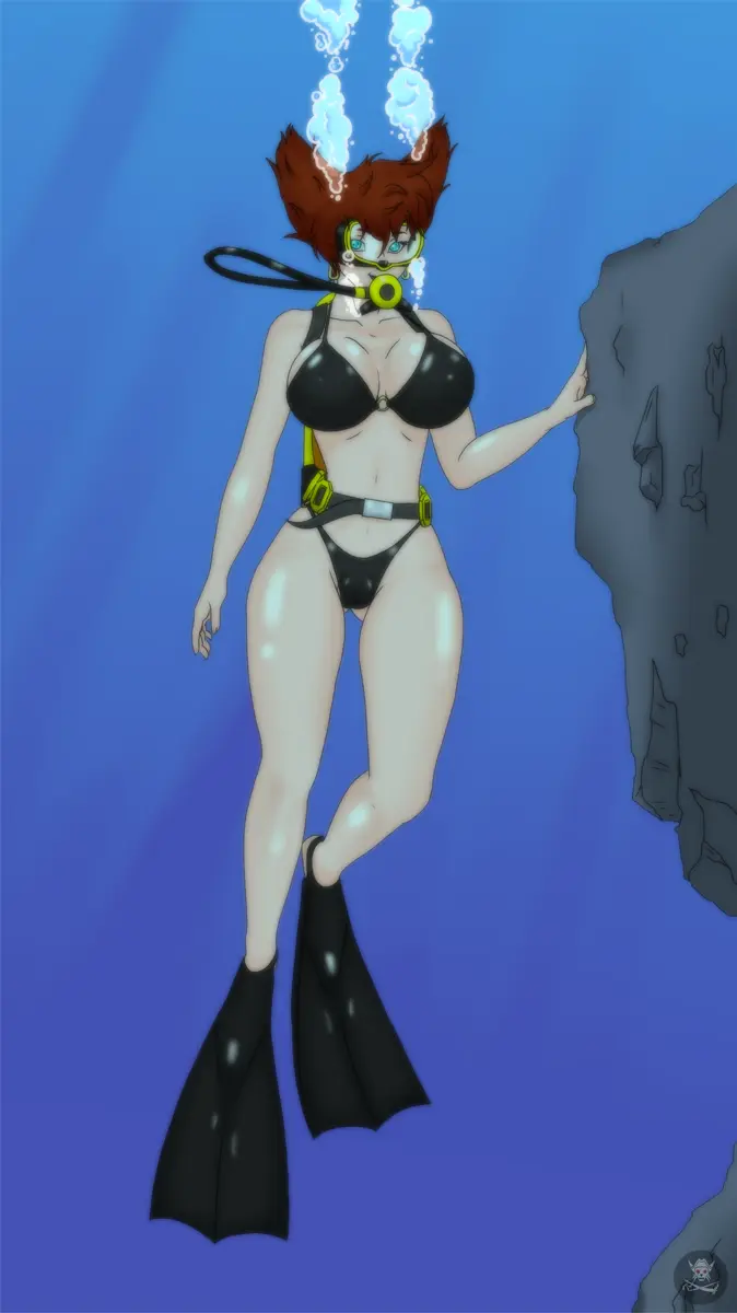 Image 1girls,big_breasts,breasts,female,solo,disney,anthro,swimsuit,anthro_only,goof_troop,peg_pete,underwater,scuba,anthrokidnapper