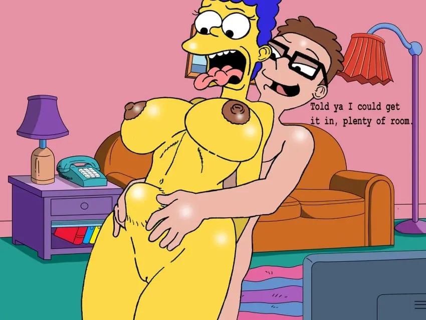 Image breasts,female,large_breasts,male,penis,huge_cock,light-skinned_male,accurate_art_style,yellow_body,young,crossover,yellow_skin,marge_simpson,the_simpsons,white_male,20th_century_studios,american_dad,sbb,steve_smith