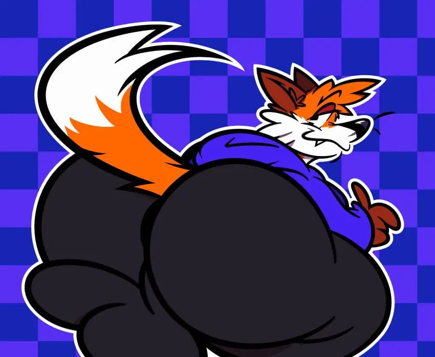 Image clothed,clothing,hi_res,looking_at_viewer,simple_background,smile,solo,standing,male,tail,ass,bedroom_eyes,big_butt,blue_background,huge_butt,looking_back,seductive,thick_thighs,wide_hips,smiling_at_viewer,male_only,digital_drawing_(artwork),digital_media_(artwork),teeth,balls,anthro,anus,absurd_res,presenting,big_balls,bent_over,canid,canine,fur,genitals,mammal,rear_view,fangs,black_nose,narrowed_eyes,hyper_butt,2024,presenting_hindquarters,hoodie,fully_clothed,fox,markings,toony,topwear,dipstick_tail,raised_tail,tail_markings,looking_back_at_viewer,hyper,blue_clothing,blue_topwear,whiskers,pattern_background,checkered,checkered_background,blue_hoodie,jaymisc,soups_(superiorfox)