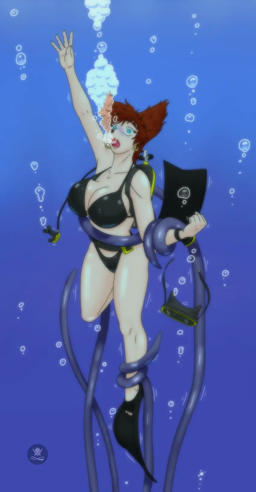 Image 1girls,big_breasts,breasts,female,solo,disney,anthro,swimsuit,tentacle,anthro_only,goof_troop,peg_pete,underwater,drowning,scuba,anthrokidnapper