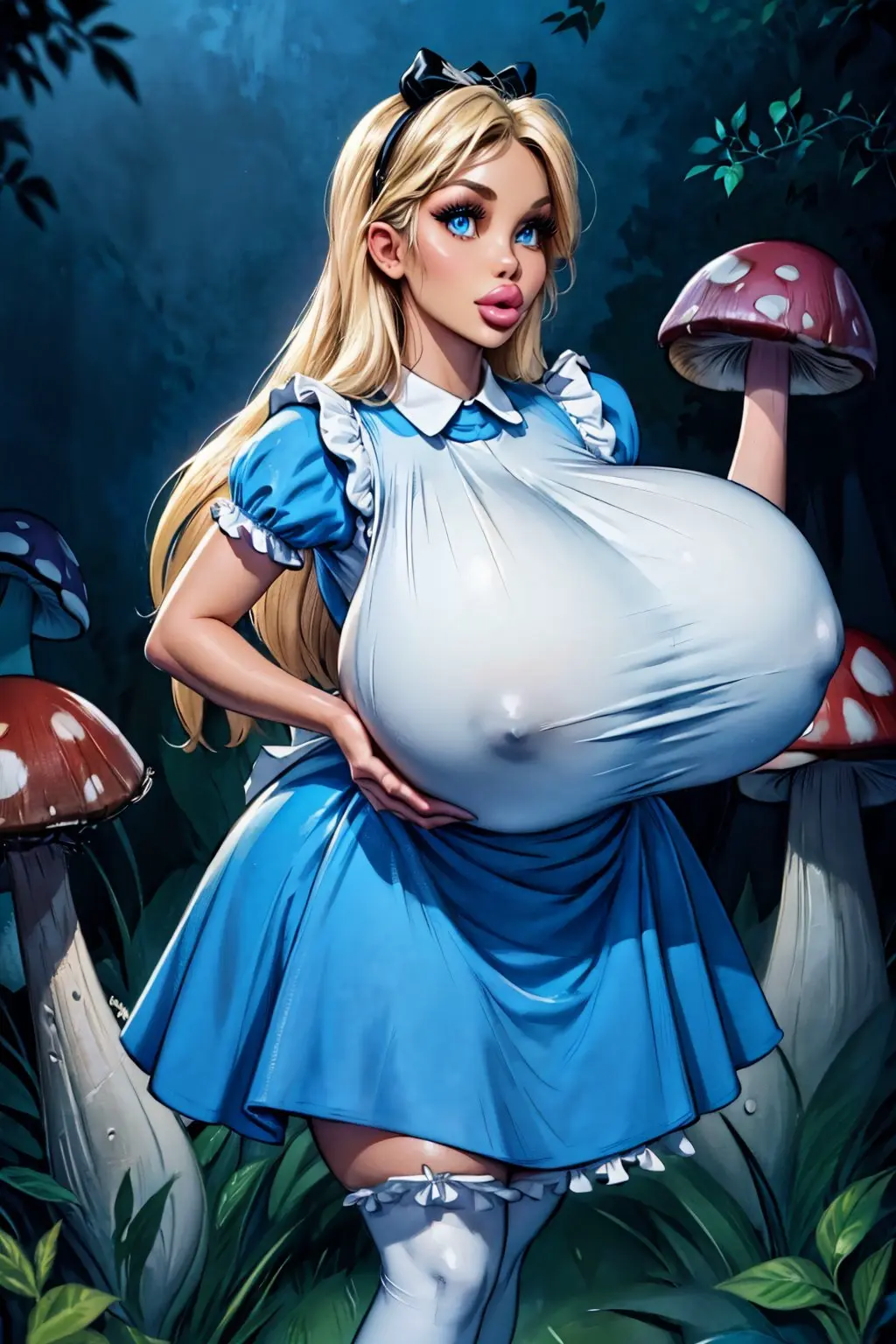 Image 1girls,big_breasts,breasts,female,female_only,large_breasts,solo,blue_eyes,disney,ai_generated,solo_female,huge_breasts,breasts_bigger_than_head,gigantic_breasts,massive_breasts,public_domain,busty,bimbo,thick_lips,bimbo_lips,big_lips,literature,bythebrokenone,alice_(disney),alice_in_wonderland,alice_in_wonderland_(1951_film),alice_liddell,fat_lips