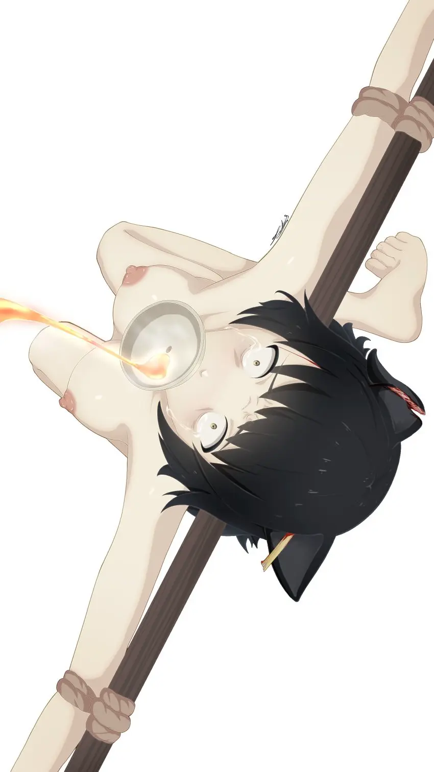 Image female,imminent_death,torture,tears,rwby,gore,guro,blake_belladonna,phantom-productions,ryona,funnel,molten_metal