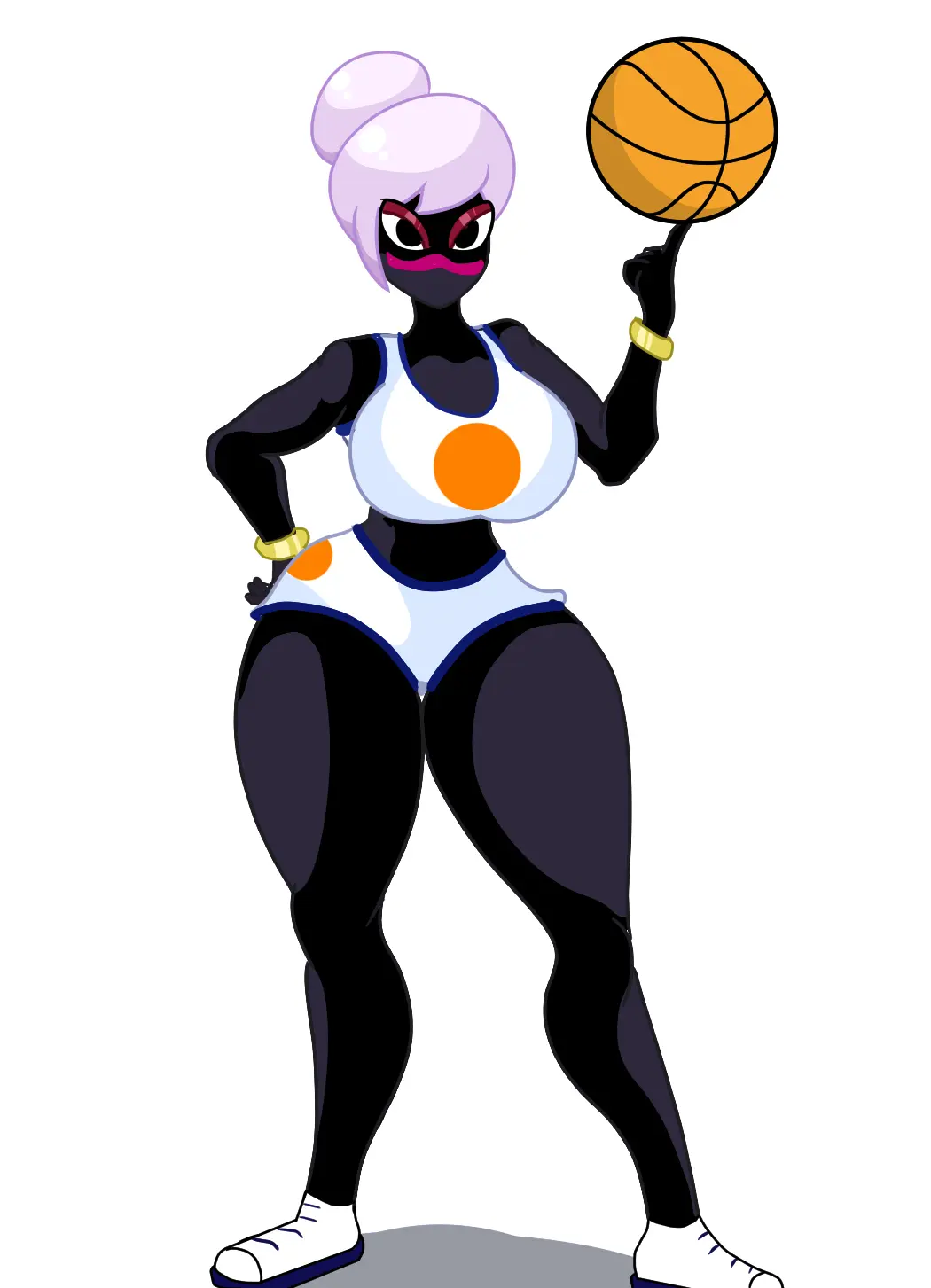 Image female,furry,anthro,alien,alien_girl,alien_humanoid,duck_dodgers,martian,martian_(duck_dodgers),queen_tyr'ahnee,space_jam,basketball_uniform,basketball,ogakuma