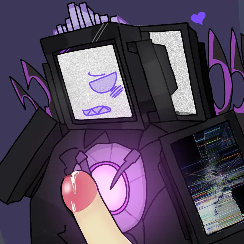 Image male,penis,male_only,huge_cock,gay,heart,defeated,non-human,toony,purple_background,blushing,giant,selfcest,object_head,skibidi_toilet,tv_head,purple,skibidi_toilet_multiverse,broken_glass,colored_background,titan,titan_skibidi,titan_tv_man_(skibidi_toilet)