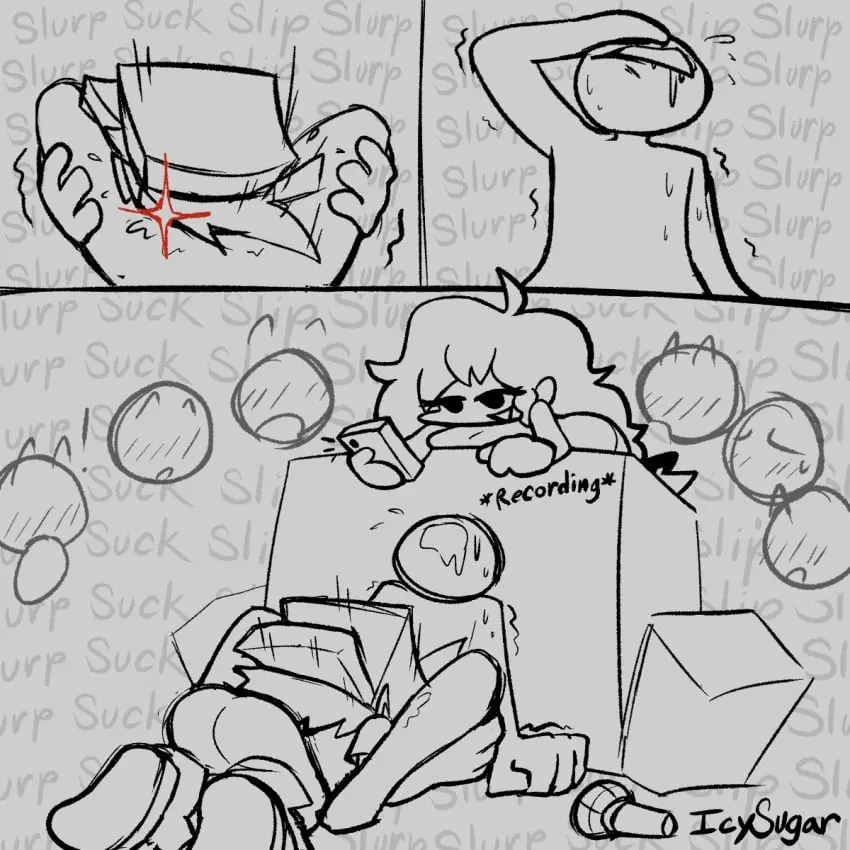 Image 1girls,female,looking_at_viewer,male,oral,hat,fellatio,2boys,male/male,2d,blowjob,black_and_white,monochrome,oral_sex,2d_(artwork),phone,recording,recording_on_phone,onomatopoeia,crowd_watching,friday_night_funkin,girlfriend_(friday_night_funkin),clothed_male_nude_male,anon,boyfriend_(friday_night_funkin),mob_face,anonymous_character,anonymous_male,crowd,icysugarcream