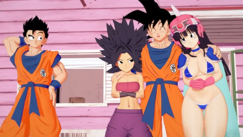 Image female,bikini,panties,dragon_ball,dragon_ball_z,dragon_ball_super,pervert,caulifla,chichi,son_goku,pervert_female,universe_6/universe_7,son_gohan,sex_invitation