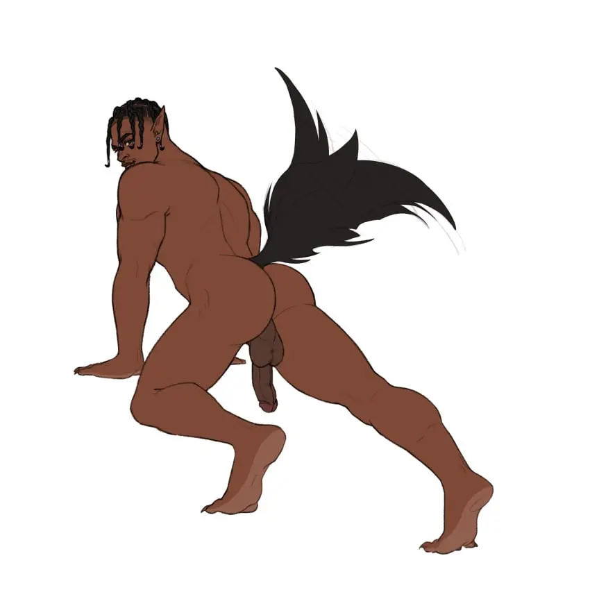 Image hi_res,highres,looking_at_viewer,1boy,male,nude,penis,2021,ass,dark-skinned_male,muscular,muscular_male,male_only,yaoi,balls,completely_nude,bara,completely_nude_male,werewolf,droppindraws