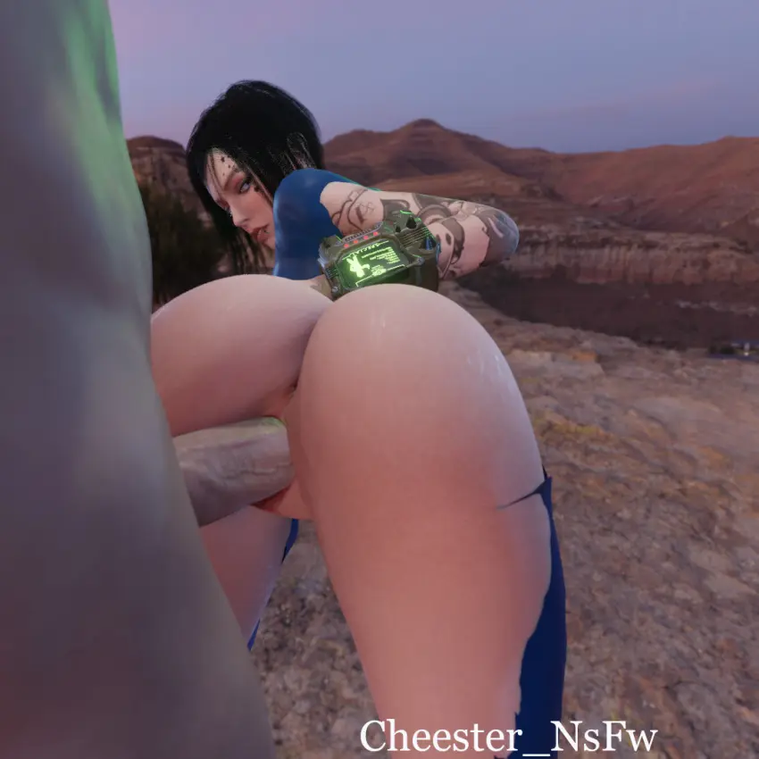Image clothing,female,human,tattoo,pale_skin,3d,blender,computer,electronics,fallout,wristwear,fallout_4,pip-boy
