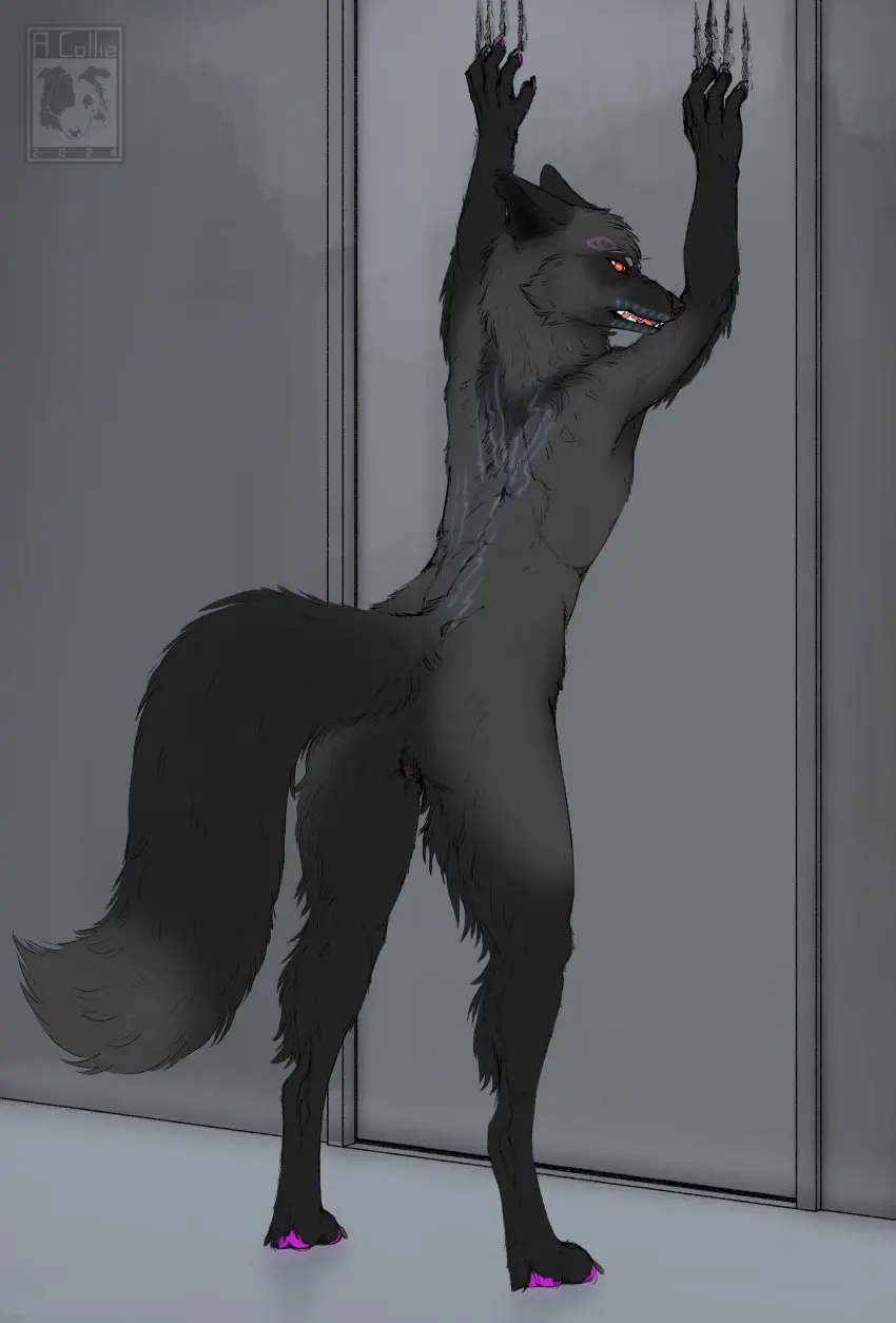 Image female,hi_res,looking_at_viewer,red_eyes,solo,pussy,tail,looking_back,athletic,watermark,teeth,anthro,absurd_res,canid,canine,fur,genitals,grey_body,grey_fur,mammal,claws,black_body,angry,angry_eyes,flat_chested,vein,slit_pupils,animal_genitalia,canine_genitalia,fluffy,fox,leg_markings,markings,dipstick_tail,gloves_(marking),tail_markings,glowing,animal_pussy,anatomically_correct,anatomically_correct_genitalia,anatomically_correct_pussy,black_fur,pawpads,barely_visible_genitalia,true_fox,red_fox,imminent_transformation,socks_(marking),pupils,ears_back,pivoted_ears,canine_pussy,fur_markings,glowing_markings,alternate_version_at_source,barely_visible_pussy,metal,silver_fox,back_markings,female_(lore),purple_pawpads,bared_teeth,snarling,smaller_version_at_source,clawing,grey_claws,alice_(akaifox),awkwardcollie,claw_markings,clawing_door,eyes_(marking),metal_door,tense
