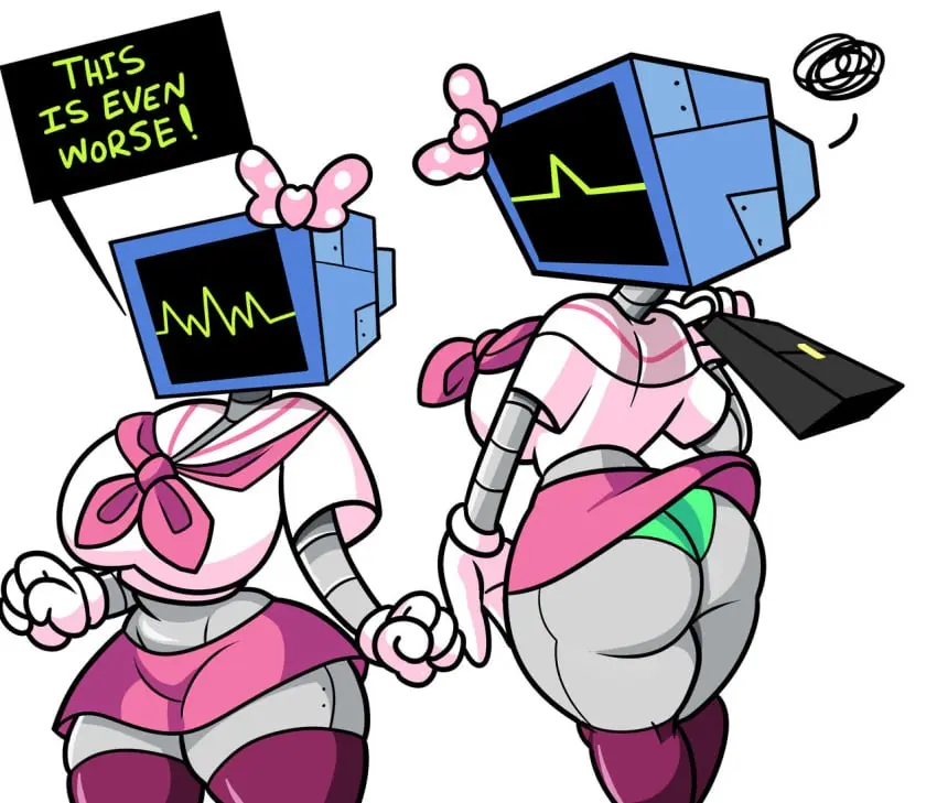 Image female,humanoid,2d,schoolgirl,school_uniform,computer_monitor,robot,robot_girl,robot_humanoid,schoolgirl_uniform,screen_face,karen_plankton,spongebob_squarepants,tv_head,school_girl,spongebob_squarepants_(series),superspoe