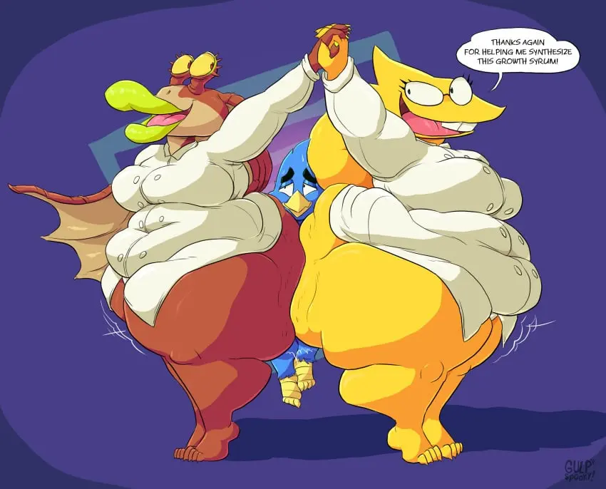 Image breasts,clothing,female,hi_res,smile,standing,male,sweat,ass,big_butt,huge_butt,thick_thighs,humanoid,wide_hips,femboy,eyelashes,eyewear,glasses,male/female,anthro,text,animal_humanoid,lips,bodily_fluids,dialogue,yellow_body,motion_lines,nerd,english_text,thick_lips,2024,blue_body,reptile,scalie,avian,beak,bird,speech_bubble,topwear,colored_nails,nails,group,lizard_humanoid,reptile_humanoid,scalie_humanoid,trio,deltarune,overweight,overweight_female,green_nails,star_wars,alien,undertale_(series),abstract_background,smothering,overweight_anthro,cellulite,green_lips,gungan,between_butts,gulpspooky,alphys,berdly