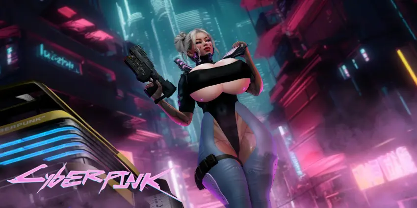 Image 1girls,breasts,female,female_only,large_breasts,wide_hips,ai_generated,original_character,curvy,curvy_female,curvy_figure,curvy_hips,tanline,tan_lines,3d,bimbo,tight_clothing,cyberpunk_2077,curvaceous,cyborg,nipples_visible_through_clothing,2024,video_games,2020s,weapon,painted_nails,tight_fit,4k,cybernetics,gun,hair_buns,screencap,leather_jacket,cyberpunk:_edgerunners,shiny_clothes,handgun,high_collar,firearm,ai_generated_background,ivanka_suki,screenshot_edit,ivankasuki,bounty_hunter,bleached_hair,cybernetic_eye,cybernetic_eyes,cyberpink,cyberpsychosis,cyberpunk_2020,cyberpunk_clothes,high_cut_bottomwear,high_cut_swimsuit,original_female_character,roots,roots_showing,screen_capture