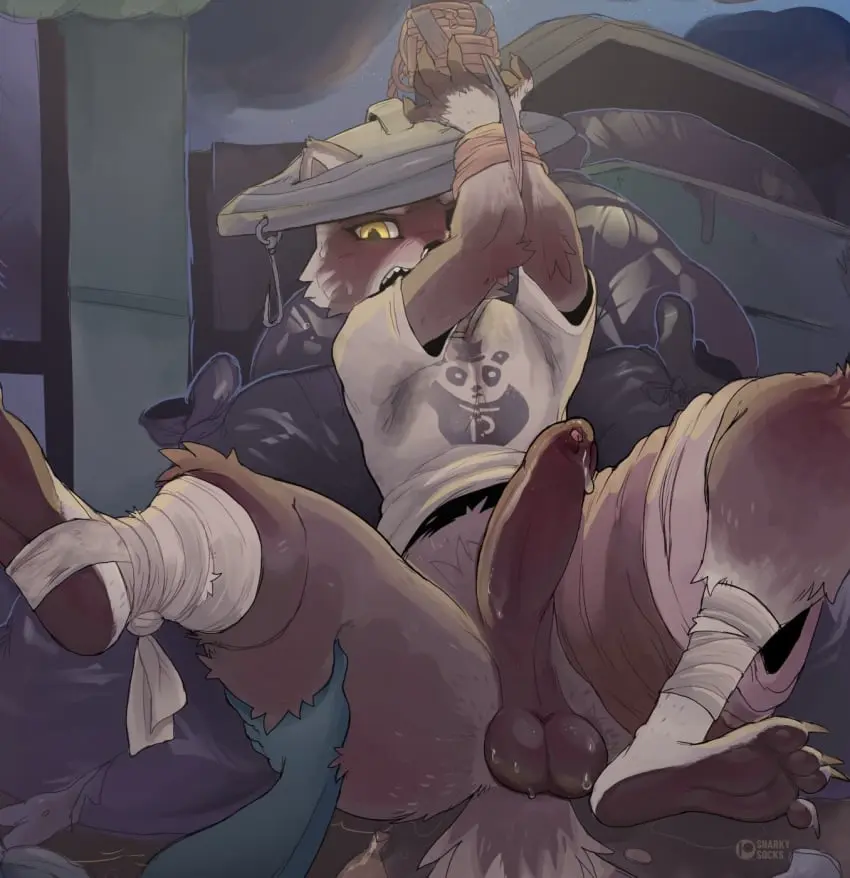 Image clothed,clothing,hi_res,open_mouth,shirt,solo,male,penis,sweat,big_penis,hat,thick_thighs,barefoot,erection,humanoid_penis,headwear,feet,headgear,balls,anthro,fortnite,piercing,text,leg_grab,night,big_balls,genital_fluids,soles,bodily_fluids,fur,genitals,mammal,precum,claws,bottomless,foreskin,uncircumcised,thick_penis,2024,outside,raccoon,humanoid_genitalia,tuft,topwear,epic_games,chains,t-shirt,chained,url,thigh_grab,bound,bottomless_male,questionable_consent,procyonid,ring_piercing,nose_piercing,nose_ring,facial_piercing,bag,trash,arms_tied,bottomless_anthro,dumpster,rufus_(fortnite),wraps,leg_wraps,lid,sharkysocks,trash_can_lid