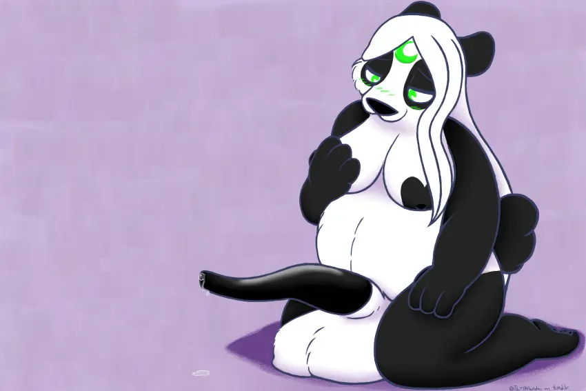 Image big_breasts,blush,breasts,female,nipples,simple_background,solo,white_hair,penis,tail,big_penis,erection,futa_on_female,futanari,intersex,digital_media_(artwork),balls,hair,anthro,green_eyes,futa_only,big_balls,genital_fluids,slightly_chubby,bodily_fluids,fur,genitals,mammal,precum,black_body,black_nose,precum_drip,holding_breast,white_body,bear,dripping,markings,white_fur,black_fur,leaking_precum,fur_markings,giant_panda,ursine,colored_line_art,round_ears,blue_line_art,lunarpanda8686,mika_(lunarpanda8686)
