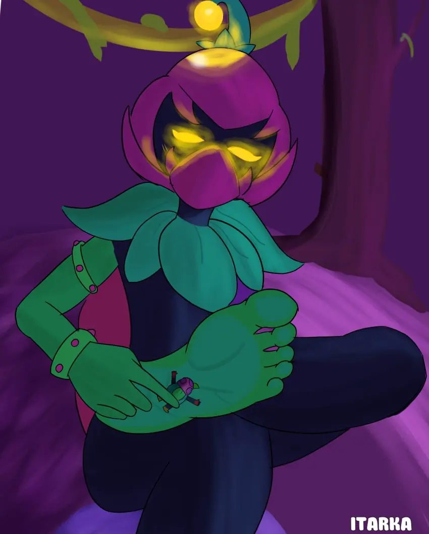 Image 1girls,female,1boy,male,feet,foot_fetish,brawl_stars,giantess,foot_focus,foot_play,sweaty_feet,smelly_feet,lily_(brawl_stars),cordelius_(brawl_stars),itarka