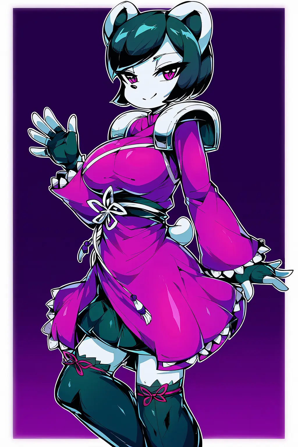 Image female,looking_at_viewer,ai_generated,anthro,video_games,panda,freedom_planet,neera_li,female_protagonist,freedom_planet_2,xerberus0