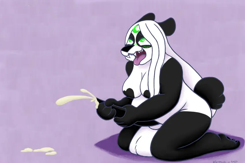 Image big_breasts,blush,breasts,nipples,open_mouth,simple_background,solo,white_hair,cum,penis,tongue,big_penis,erection,futanari,intersex,digital_media_(artwork),teeth,balls,hair,anthro,green_eyes,big_balls,genital_fluids,masturbation,slightly_chubby,bodily_fluids,fur,genitals,mammal,black_body,black_nose,white_body,bear,dripping,markings,white_fur,black_fur,fur_markings,giant_panda,ursine,colored_line_art,round_ears,blue_line_art,lunarpanda8686,mika_(lunarpanda8686)