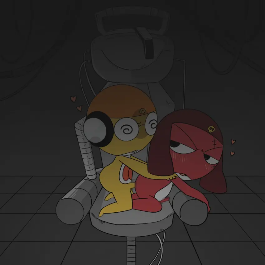 Image blush,clothing,hi_res,male,penis,bedroom_eyes,hat,seductive,sex,duo,headphones,headwear,anal,anal_sex,male/male,digital_drawing_(artwork),digital_media_(artwork),headgear,eyewear,from_behind_position,glasses,censored,censored_penis,looking_pleasured,penetration,romantic_sex,narrowed_eyes,scar,non-human,blush_lines,electronics,furniture,toony,eye_scar,facial_scar,chibi,on_model,red_body,mostly_nude,chair,censored_genitalia,non-human_only,headgear_only,spiral_eyes,hat_only,headwear_only,amphibian,frog,skull_accessory,intimate,floating_hearts,keronian,keroro_gunsou,96g6_co,giroro,kururu,maroon_clothing,hands_on_shoulders
