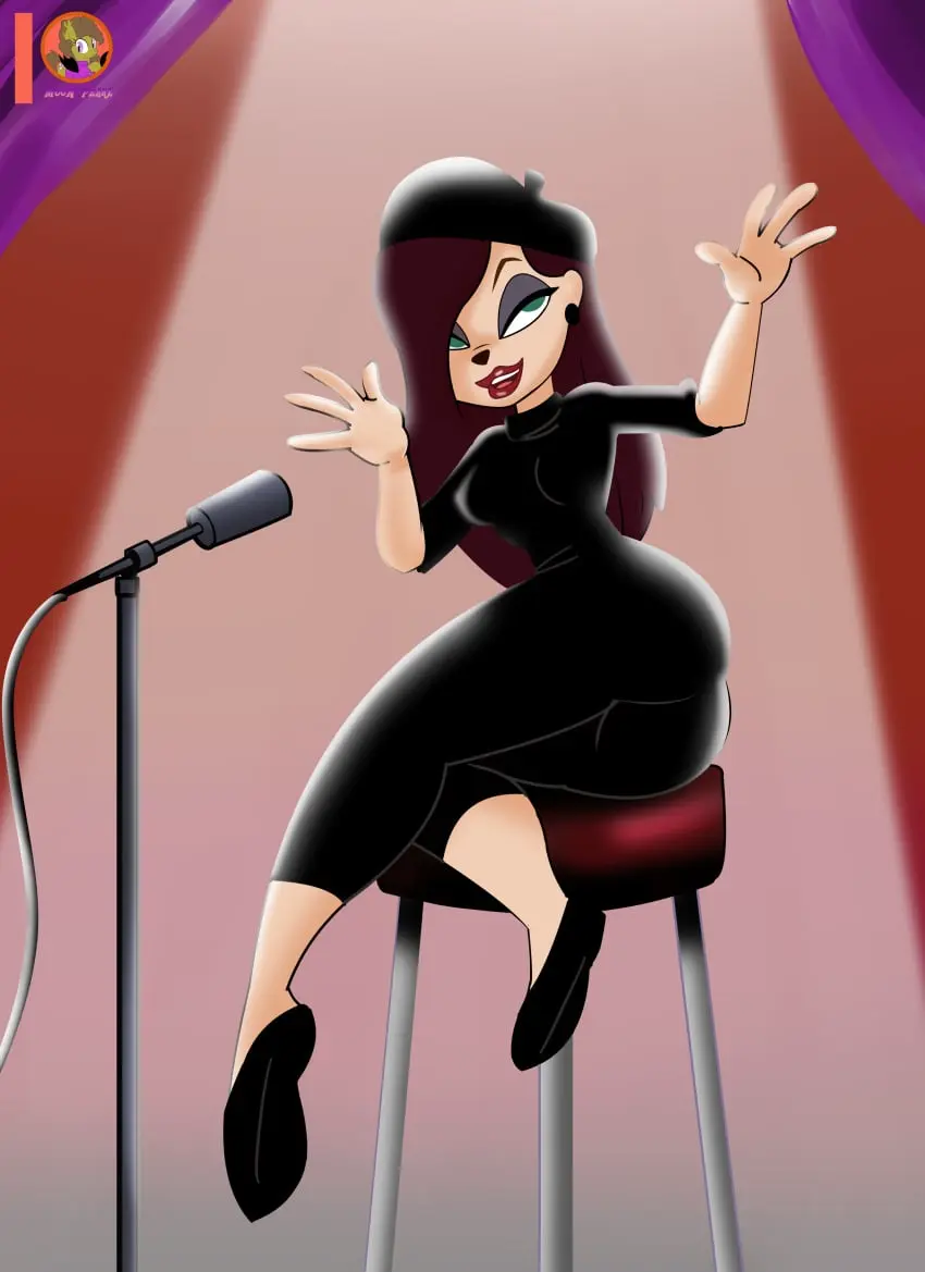 Image 1girls,big_breasts,breasts,female,solo,furry,disney,furry_female,microphone,shoes,stage,stage_lights,furry_breasts,goof_troop,flats,an_extremely_goofy_movie,beret_girl,moonpearl