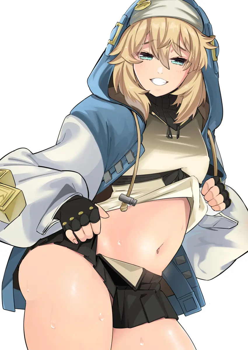 Image hi_res,highres,shirt,solo,white_background,1boy,blue_eyes,male,sweat,ass,thick_thighs,thighs,crossdressing,femboy,male_only,trap,belly,belly_button,grin,side_view,solo_focus,white_teeth,blonde_hair,artist_request,medium_hair,sweatdrop,smug,skirt,shirt_lift,high_resolution,sweating,light_blue_eyes,hood,hoodie,skirt_lift,otoko_no_ko,open_jacket,smug_face,shirt_up,smug_grin,tummy,hooded,skirt_up,blue_jacket,bridget,guilty_gear,guilty_gear_strive,blue_clothes