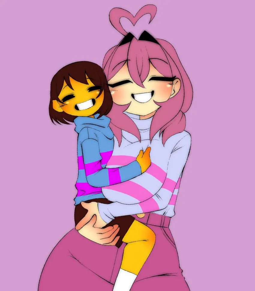 Image breasts,female,human,human_only,large_breasts,duo,size_difference,pink_hair,2d,brown_hair,closed_eyes,cute,holding,undertale,wholesome,undertale_(series),age_difference,human_female,frisk_(undertale),frisk,female_frisk,dual_persona,5hitzzzu,boombita,funcu,funculicious,meatcuteshii,pinkbobatoo,skiddioop,stereodaddy,mirror_frisk,undertale_boombita_(style)