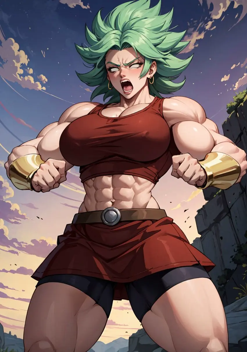 Image female,looking_at_viewer,ai_generated,dragon_ball,dragon_ball_super,kale,makimass_ai,kale_(berserker)