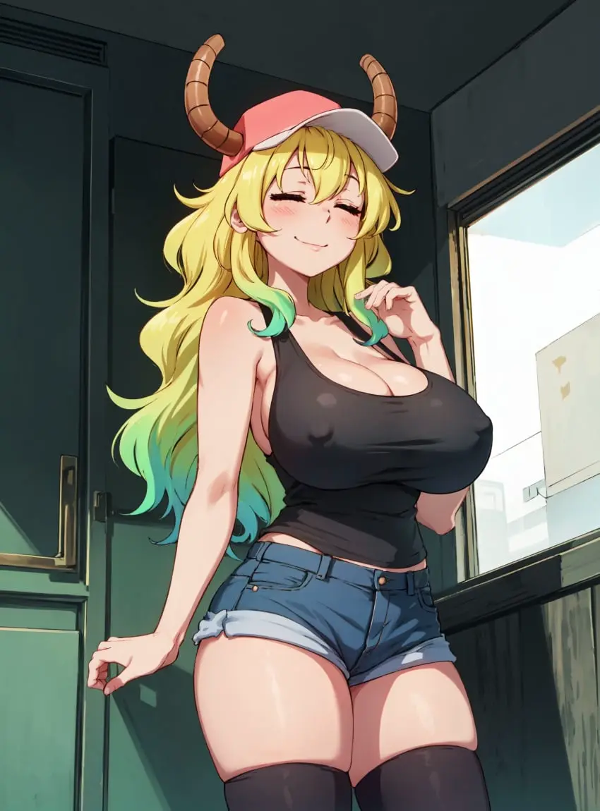Image female,looking_at_viewer,ai_generated,miss_kobayashi's_dragon_maid,quetzalcoatl_(dragon_maid),makimass_ai