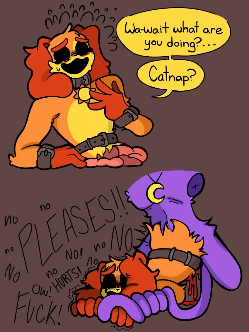 Image male,sex,male/male,anthro,purple_fur,purple_skin,tagme,blood,canine,domestic_dog,feline,snuff,rape,furry_only,anthro_only,no_humans,orange_skin,orange_fur,domestic_cat,anthro_on_anthro,dog,gore,critters_(poppy_playtime),poppy_playtime,poppy_playtime_(chapter_3),smiling_critters,cat,catnap,catnap_(poppy_playtime),dogday_(poppy_playtime),guro,begging_for_mercy,dogday,doggy,bisected,gutfuck,dee_dar,dontexi18934844_(artist),isgoodstuff