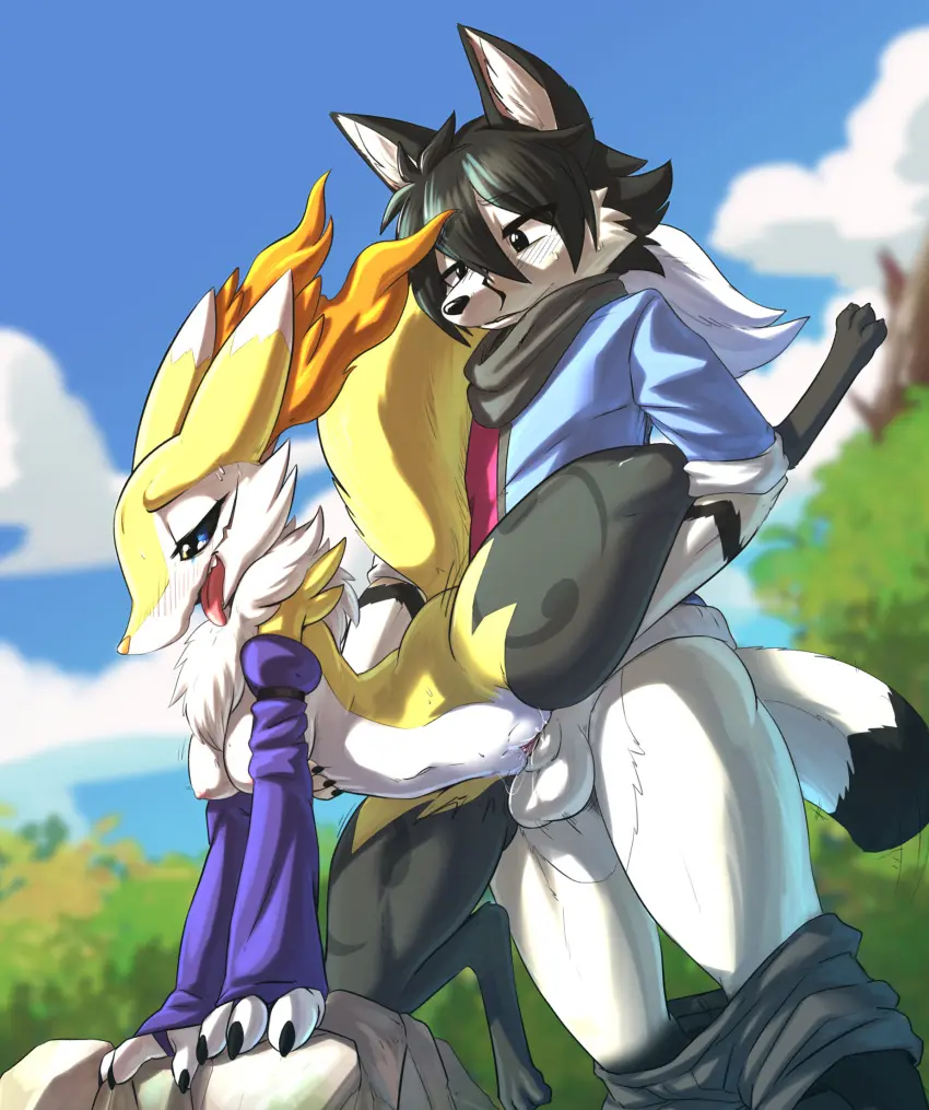 Image blush,breasts,clothed,clothing,female,hi_res,nipples,black_hair,male,penis,pokemon,pokemon_(species),pussy,sweat,tongue,sex,duo,balls,hair,male/female,anthro,spread_legs,spreading,vaginal_penetration,penis_in_pussy,nintendo,penetration,bodily_fluids,fur,genitals,female_penetrated,male_penetrating,partially_clothed,2024,generation_6_pokemon,male_penetrating_female,penile,animal_genitalia,bandai_namco,digimon,digimon_(species),renamon,sheath,hybrid,armwear,crossover,penile_penetration,anthro_penetrated,anthro_on_anthro,barely_visible_genitalia,braixen,barely_visible_penis,anthro_penetrating,anthro_penetrating_anthro,cream.pup