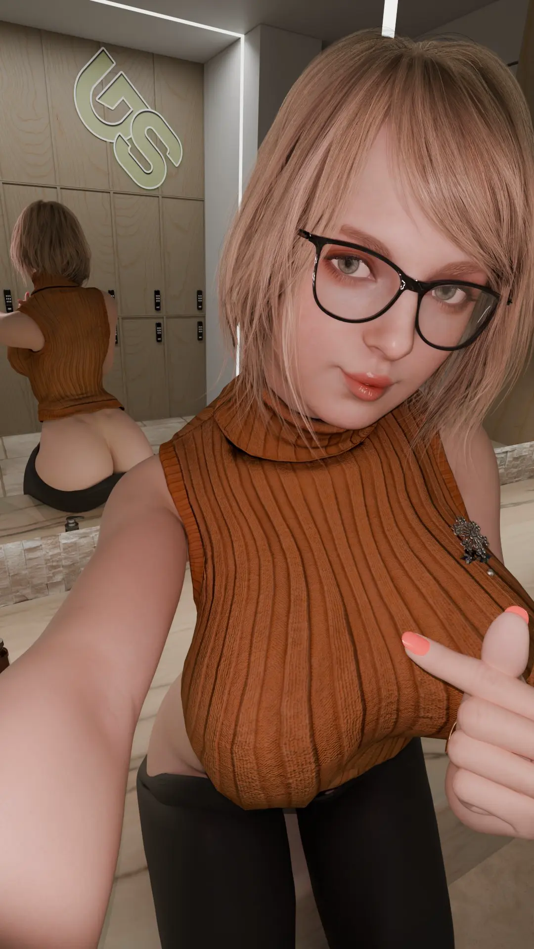 Image 1girls,female,female_only,human,light-skinned_female,light_skin,solo,ass,bubble_butt,female_focus,wide_hips,glasses,tagme,blonde_hair,busty,medium_hair,3d,hourglass_figure,selfie,straight_hair,ass_cleavage,capcom,resident_evil,mirror,butt_crack,mirror_selfie,ashley_graham,ashley_graham_(ella_freya),resident_evil_4,grandmastersurgeon