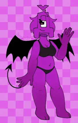 Image big_breasts,breasts,female,tail,background,bra,panties,thick_thighs,smiling_at_viewer,watermark,wings,thick_ass,swimsuit,artist_request,purple_hair,black_wings,oc,purple_body,purple_background,youtuber,youtuber_girl,smug_face,pink_background,low_quality,waving_at_viewer,alphabet_(mike_salcedo),devil_tail,destinyrockstar101,harry_mations,harrycreator3000,ralr,ralr_oc,russian_alphabet_lore_reloaded,scratch_(application),smash_or_pass