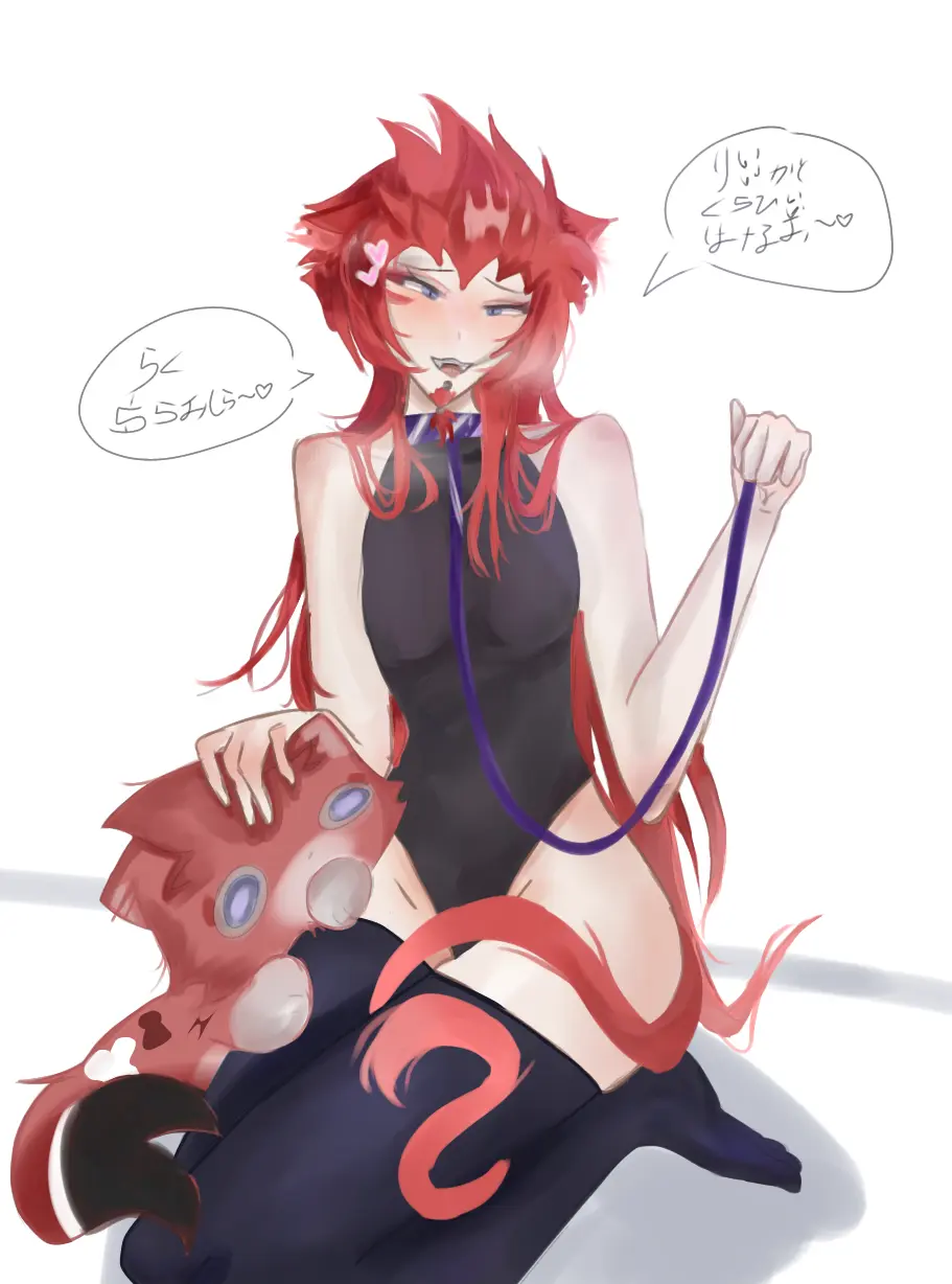Image long_hair,smooth_skin,solo,blue_eyes,male,thighhighs,red_hair,intersex,femboy,femboysub,needy,:3,horny_male,feline,bodysuit,cuntboy,feminine,in_heat,danganronpa,catboy,sensitive,spiky_hair,leash_and_collar,pale-skinned_male,danganronpa:_trigger_happy_havoc,soft_skin,danganronpa_1,breathing_heavily,kuwata_leon,s1lly_ghxst
