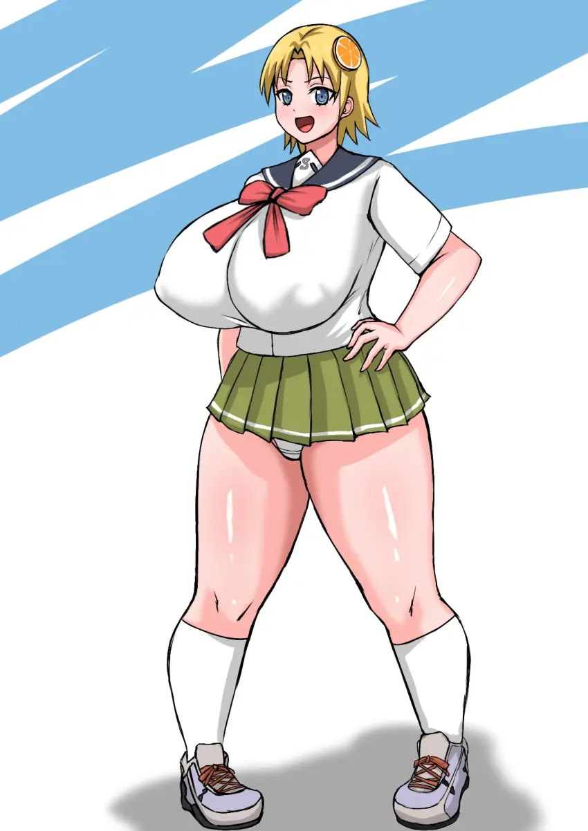 Image 1girls,big_breasts,breasts,female,large_breasts,blue_eyes,thick_thighs,thighs,voluptuous,huge_breasts,blonde_hair,schoolgirl,school_uniform,busty,curvy,curvy_body,curvy_female,curvy_figure,skirt,curvaceous,schoolgirl_uniform,yojo_shinshi,upotte!!