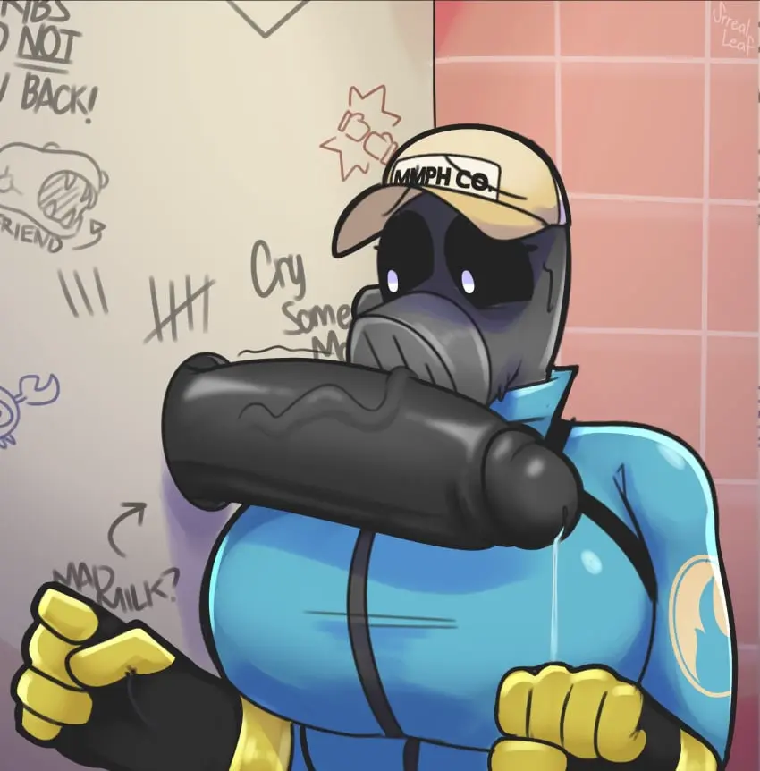 Image 1girls,big_breasts,breasts,female,hi_res,highres,large_breasts,1boy,gloves,male,penis,big_penis,female_focus,hat,huge_cock,male/female,2d,cock,precum,latex,looking_at_penis,bathroom,2d_(artwork),5_fingers,large_penis,precum_string,2024,2020s,nervous,nervous_sweat,long_penis,white_eyes,latex_gloves,baseball_cap,penis_vein,latex_suit,bathroom_stall,glory_hole,fempyro,pyro,team_fortress_2,valve,srrealleaf,precum_dril