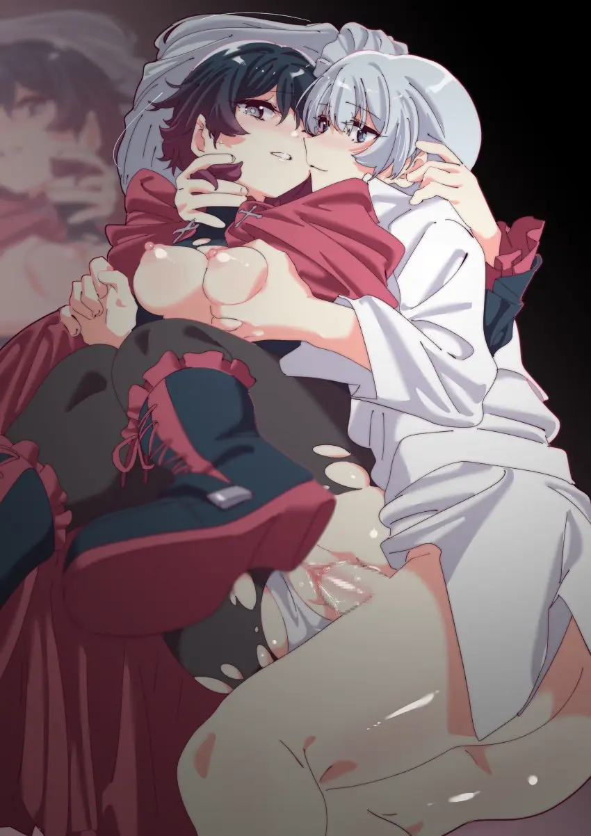 Image 1girls,big_breasts,blush,breasts,clothed,clothing,female,human,light-skinned_female,light_skin,mostly_clothed,white_hair,black_hair,penis,short_hair,big_penis,1futa,erection,futa_on_female,futanari,intersex,light-skinned_futa,sitting,on_side,vaginal_penetration,censored,mosaic_censoring,bottomless,partially_clothed,groping,pantyhose,rwby,ripped_clothing,tits_out,ruby_rose,spooning,weiss_schnee,ripped_pantyhose,ecoman,hahahawo