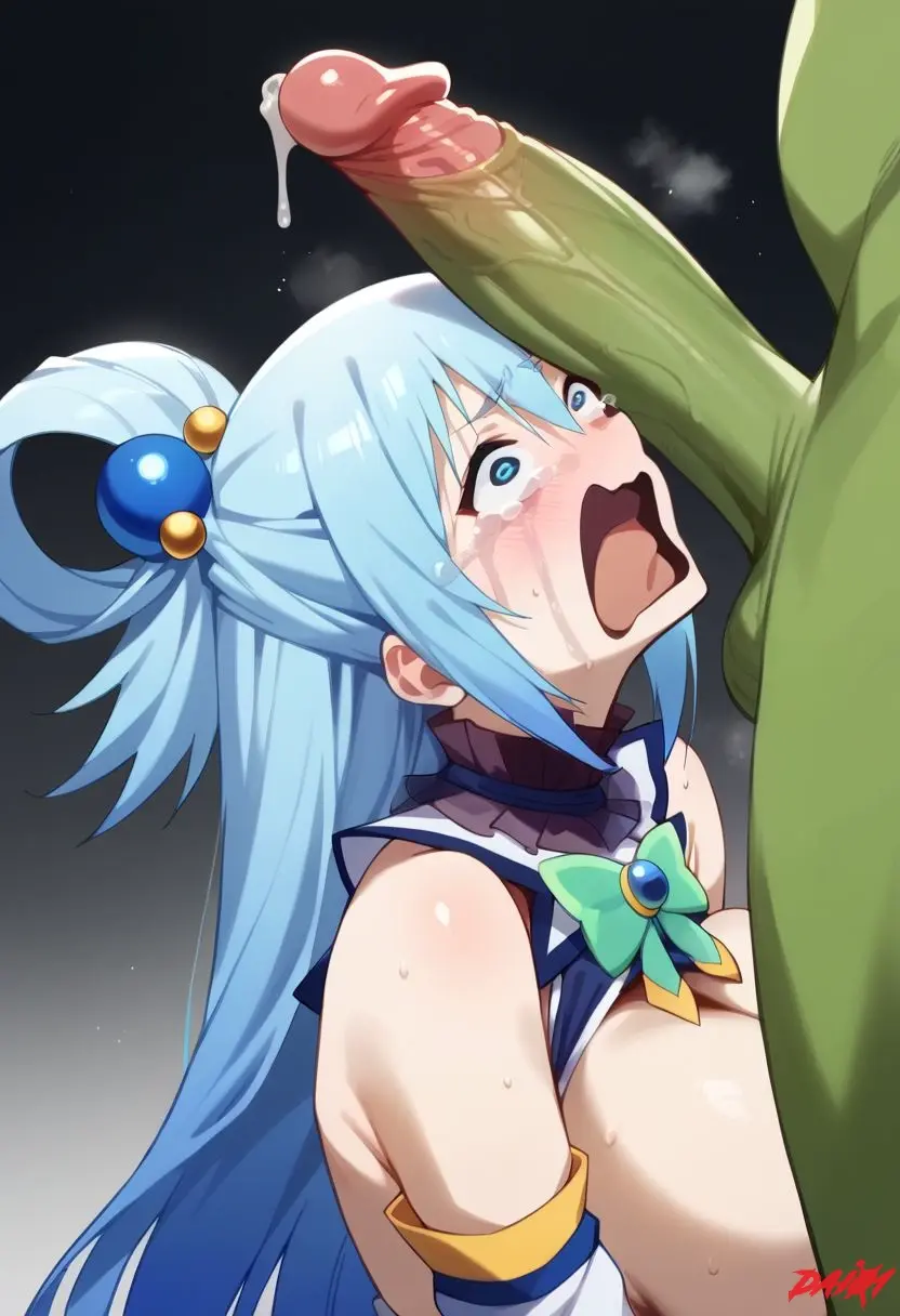 Image 1girls,breasts,female,large_breasts,long_hair,open_mouth,1boy,blue_eyes,blue_hair,male,penis,tongue_out,big_penis,uncensored,ai_generated,bare_shoulders,ornament,side_view,balls,size_difference,naked,green_skin,scared,big_balls,precum,looking_at_penis,scared_expression,large_penis,crying_with_eyes_open,naked_male,almost_naked,orc,orc_male,penis_on_face,kono_subarashii_sekai_ni_shukufuku_wo!,hair_bobbles,steamy_penis,aqua_(konosuba),hair_rings,screaming,dai01,orc_dom,single_hair_ring
