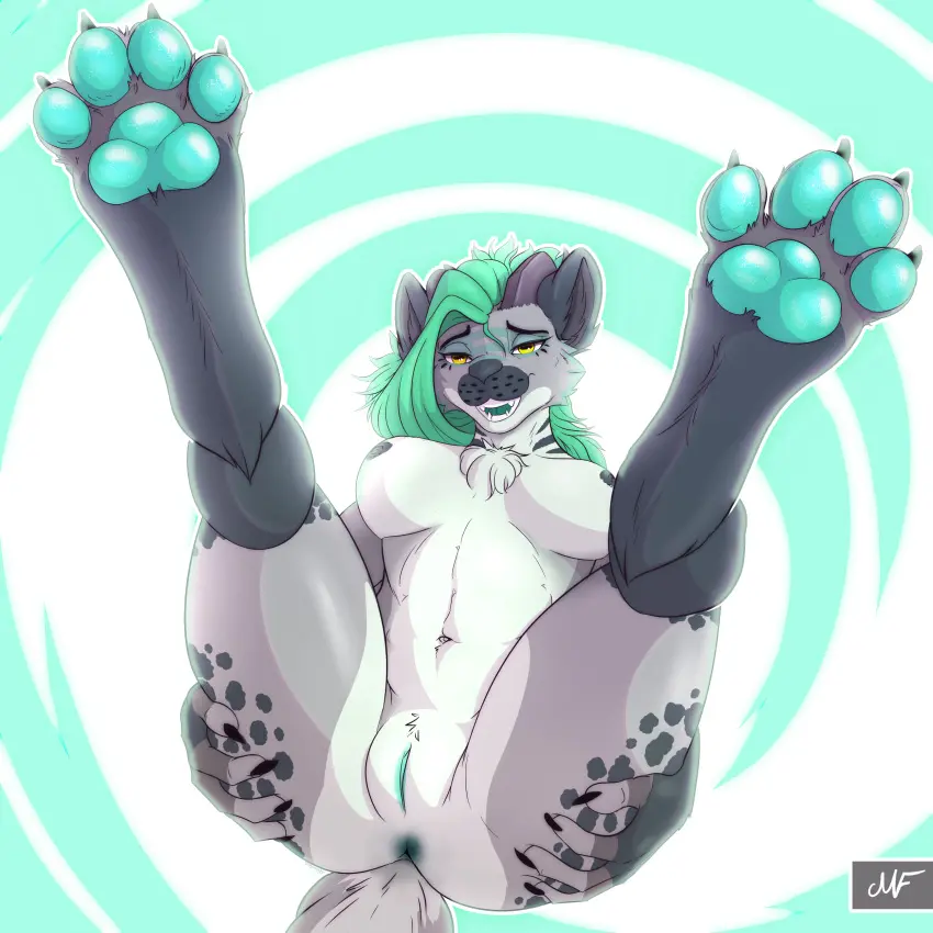Image breasts,female,hi_res,looking_at_viewer,nipples,open_mouth,simple_background,smile,solo,nude,pussy,tail,yellow_eyes,ass,feet,hair,anthro,anus,spread_legs,spreading,absurd_res,presenting,fur,genitals,mammal,claws,paws,horn,toes,presenting_pussy,presenting_anus,pawpads,spots,hyena,spotted_hyena,felia,jarofslime_(artist)