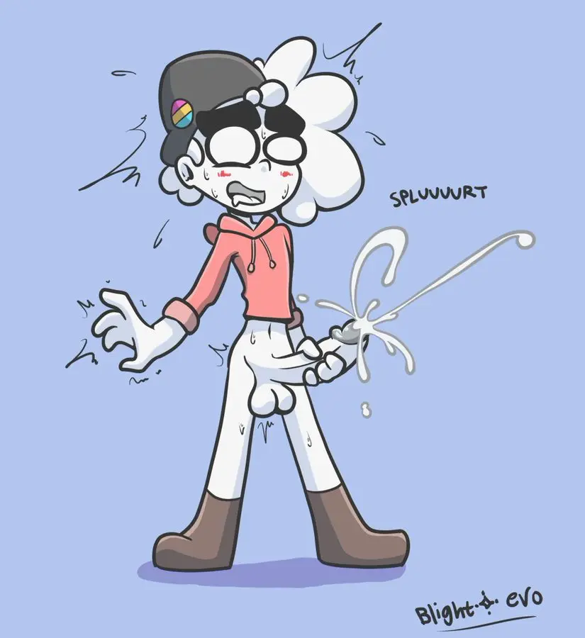 Image blush,simple_background,standing,male,sweat,white_skin,male_only,artist_name,handjob,masturbation,thick_eyebrows,bottomless,skinny,cumming,solo_male,fanart,hoodie,toony,beanie,shoes,white_eyes,onomatopoeia,twitching,blightstar,splurt,fanart_from_twitter,pansexual_pride_colors,cum_in_air