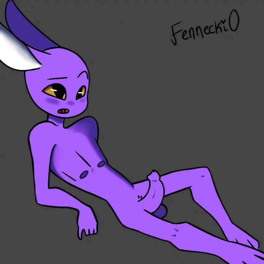 Image solo,male,yellow_eyes,humanoid,male_only,anthro,tagme,mammal,purple_body,lagomorph,leporid,rabbit,ears_back,pivoted_ears,jax_(the_amazing_digital_circus),the_amazing_digital_circus,glitch_productions