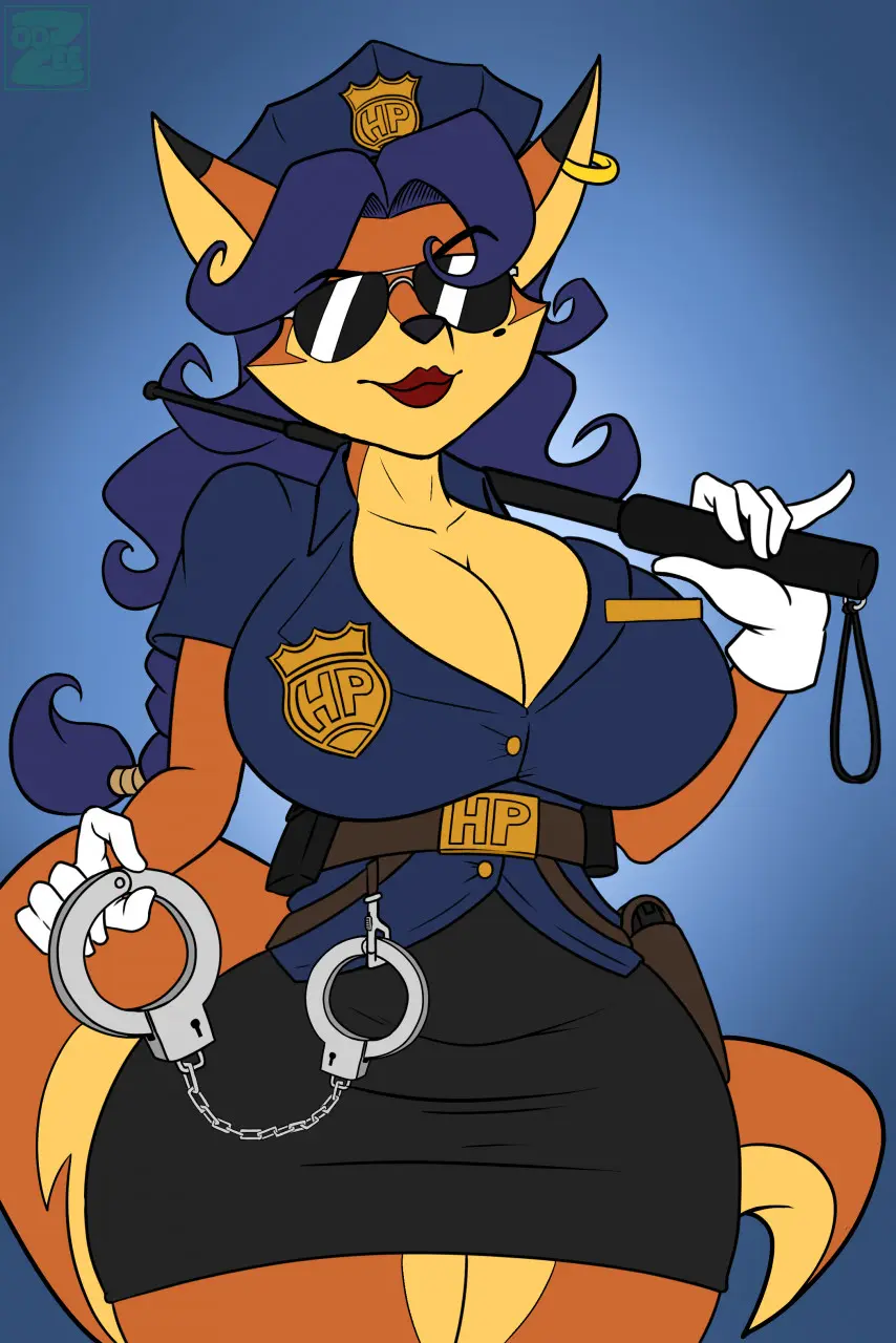 Image 1girls,breasts,female,female_only,large_breasts,blue_hair,gloves,furry,earrings,female_focus,thick_thighs,thighs,hips,cleavage,anthro,lips,skirt,fox_girl,lipstick,brown_fur,fox,sunglasses,tinted_eyewear,police,fox_humanoid,shades,playstation,handcuffs,police_uniform,policewoman,carmelita_fox,sly_cooper_(series),sucker_punch_productions,polo_shirt,badge,baton,baton_(weapon),oozee,horny_police