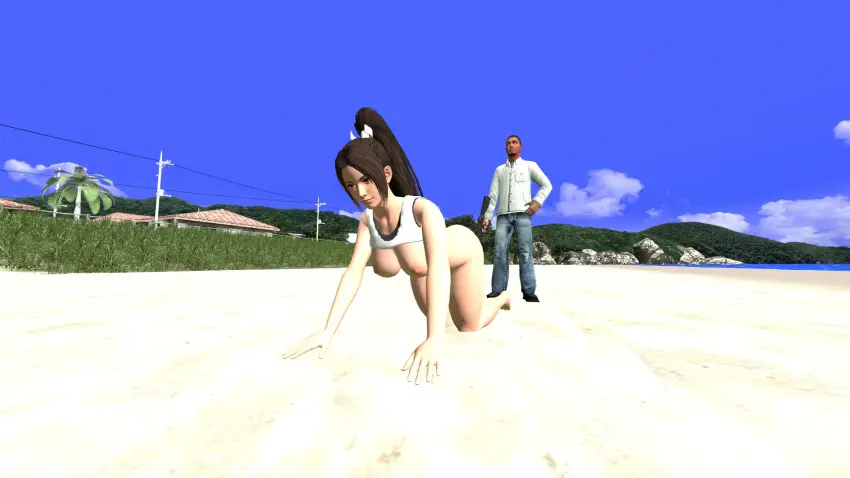 Image breasts,female,light-skinned_female,male,dark-skinned_male,doggy_style,beach,nude_female,forced,submissive_female,watching