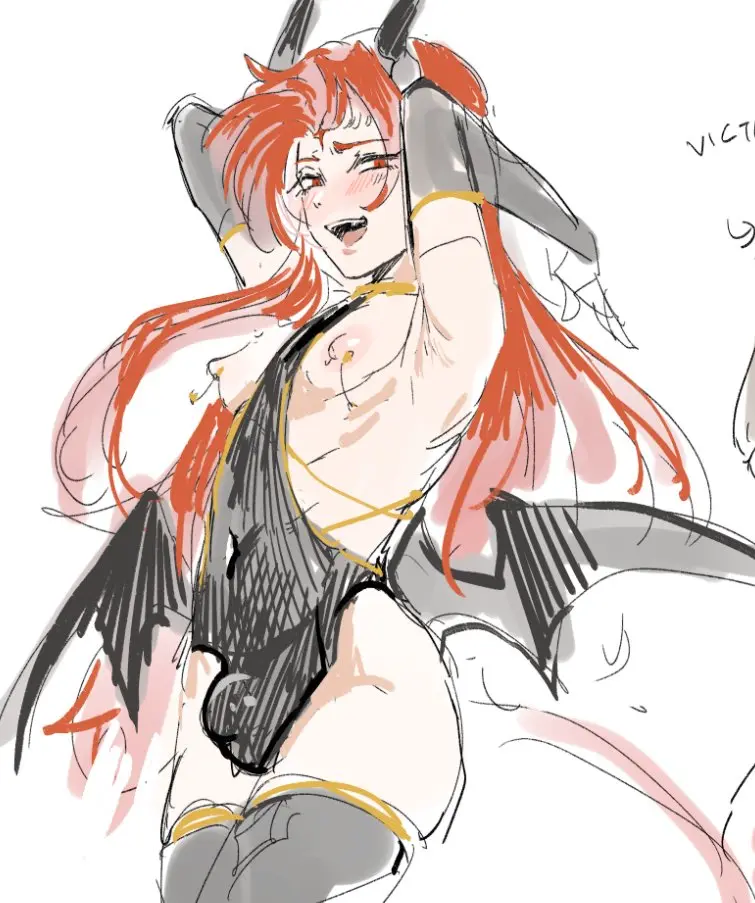 Image breasts,breasts_out,long_hair,nipples,solo,very_long_hair,1boy,male,thighhighs,thighs,orange_eyes,armpits,horns,femboy,male_only,arms_behind_head,bare_thighs,orange_hair,wings,piercing,demon_boy,nintendo,fire_emblem,leotard,nipple_piercing,fire_emblem:_genealogy_of_the_holy_war,incubus,byebyefrog,julius_(fire_emblem)