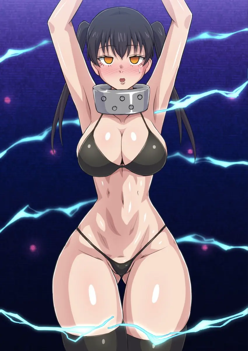Image 1girls,big_breasts,blush,breasts,female,looking_at_viewer,yellow_eyes,bra,panties,thick_thighs,thighs,arms_above_head,twintails,collar,blushing_at_viewer,hypnosis,blushing,empty_eyes,brainwashing,mind_control,arms_tied,half_naked,enen_no_shouboutai,fire_force,kotatsu_tamaki,arms_tied_above_head,en'en_no_shouboutai,no0o0n0o0on