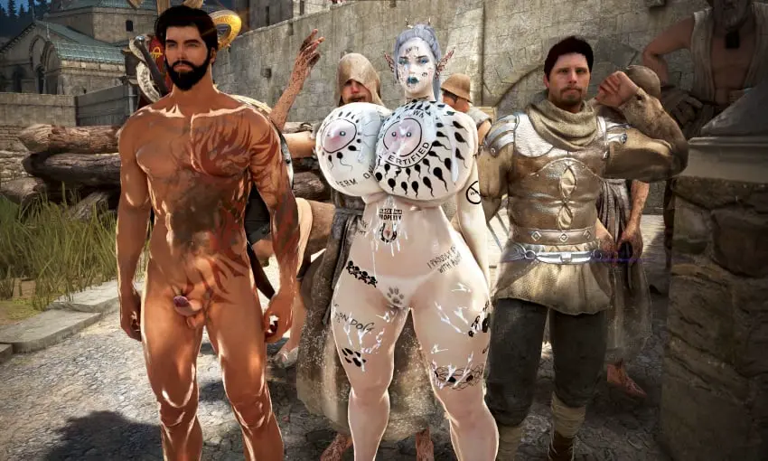 Image breasts,female,tattoo,huge_breasts,elf,3d,humiliation,bimbo,body_writing,qos,queen_of_spades,dark_elf,degradation,screenshot,tattoos,onahole,elves,cumdumpster,bdo,black_desert_online,cow_tits,snow_elf,yourbdowhore