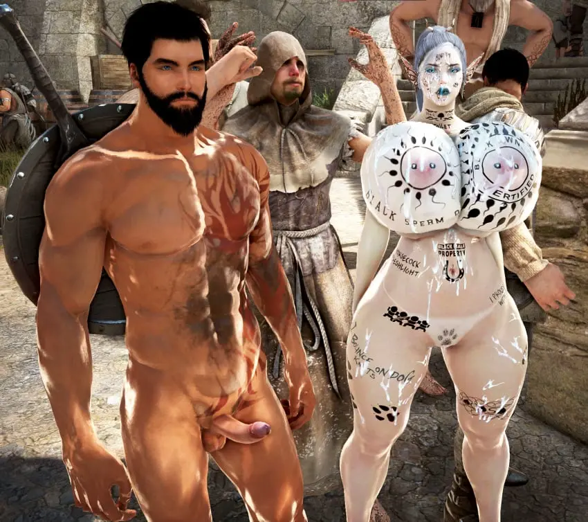 Image breasts,female,tattoo,huge_breasts,elf,3d,humiliation,bimbo,body_writing,qos,queen_of_spades,dark_elf,degradation,screenshot,tattoos,onahole,elves,cumdumpster,bdo,black_desert_online,cow_tits,snow_elf,yourbdowhore