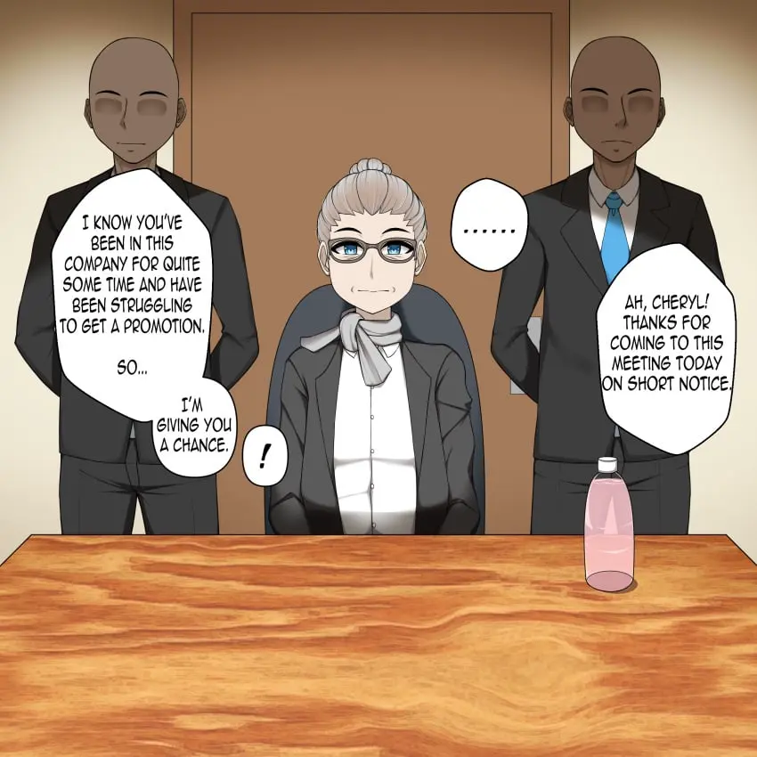 Image 1girls,female,blue_eyes,male,2boys,glasses,text,original,original_character,english_text,english,older_female,toui